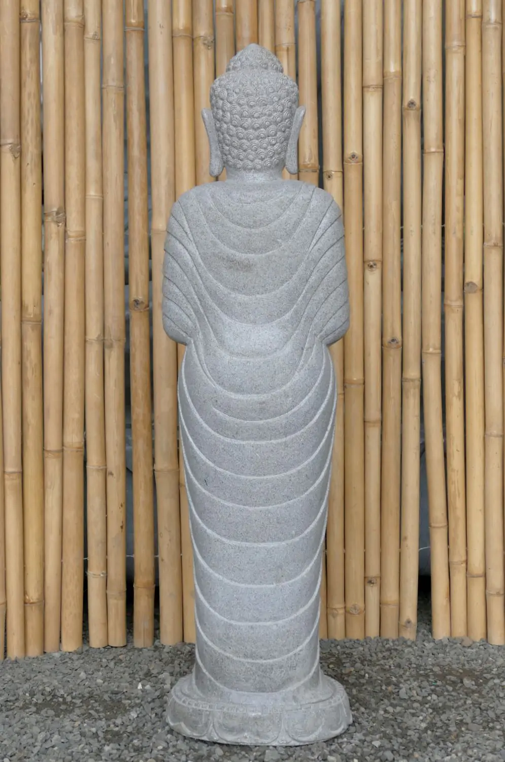  Product image 4 of the product “Standing Buddha made of Riverstone, position Namaskara , H. 122cm. ”